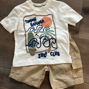 Tommy Bahama Graphic Tee and Khaki Shorts Set